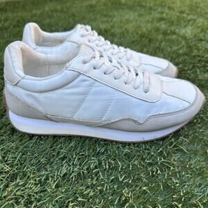 Madewell League Sneakers in Washed Nubuck Sea Salt White Retro Low Top Shoe 8